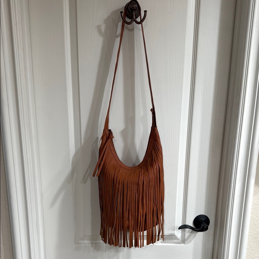 Brown Fringe Shoulder Bag